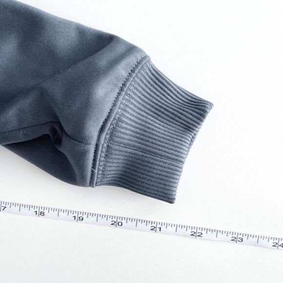 Adidas Men's Full Zip Three Striped Bomber Jacket Blue Gray Small - Picture 5 of 7